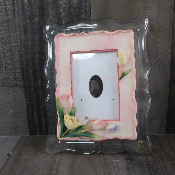 Sentiments Musical Photo Frame Fits 3 By 5" The Wind Beneath My Wings Tulips - Picture 3 of 11